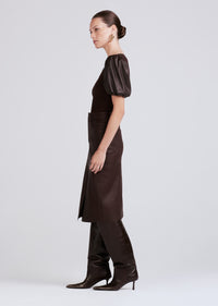 Chocolate Willa Balloon Sleeve Scoop Neck Top | Women's Top by Derek Lam 10 Crosby