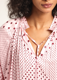 Pink Quartz-Bordeaux Claira Satin Raglan Sleeve Blouse | Women's Top by Derek Lam 10 Crosby