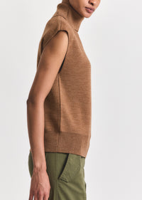 Mocha Mousse Contro Turtleneck Knit Vest | Women's Top by Derek Lam 10 Crosby