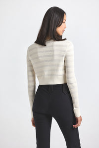 Blanc de Blanc Cora Pointelle Knit Cardigan | Women's Top by Derek Lam 10 Crosby