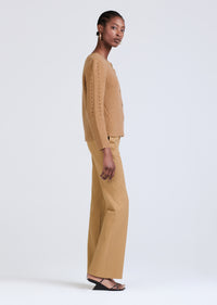 Camel Cosmo Puff Sleeve Cardigan | Women's Sweater by Derek Lam 10 Crosby