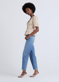 Cream Multi Maureen Balloon Sleeve Top | Women's Top by Derek Lam 10 Crosby