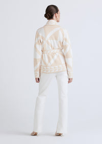 Ecru-Ivory Elowen Shawl Collar Cardigan | Women's Jacket by Derek Lam 10 Crosby