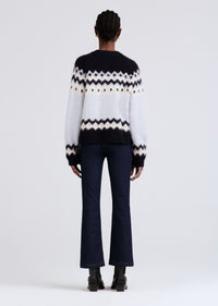 Navy Multi Elani Fair Isle Cardigan | Women's Sweater by Derek Lam 10 Crosby