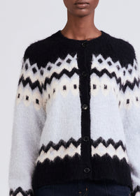 Navy Multi Elani Fair Isle Cardigan | Women's Sweater by Derek Lam 10 Crosby
