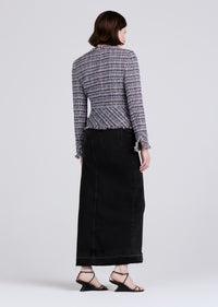 Blue Multi Elizabeth Peplum Jacket | Womens Jacket by Derek Lam 10 Crosby