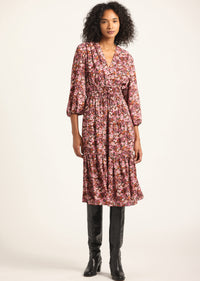 Burgundy Mini Floral Elsa A-Line Dress | Women's Dresses by Derek Lam 10 Crosby