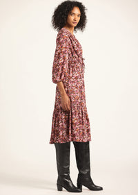 Burgundy Mini Floral Elsa A-Line Dress | Women's Dresses by Derek Lam 10 Crosby