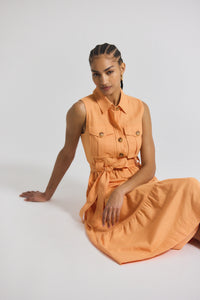 Papaya Florence Sleeveless Shirt Dress | Women's Dresses by Derek Lam 10 Crosby