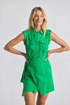 Kelly Green Giselle Mini Tie Front Cargo Dress | Women's Dresses by Derek Lam 10 Crosby