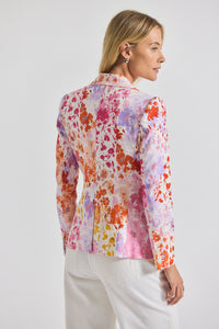 Rose Multi Irina Floral Printed Stretch Linen Blazer | Women's Jackets by Derek Lam 10 Crosby