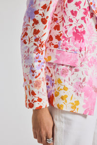 Rose Multi Irina Floral Printed Stretch Linen Blazer | Women's Jackets by Derek Lam 10 Crosby