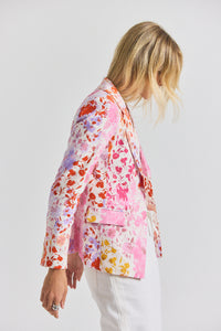 Rose Multi Irina Floral Printed Stretch Linen Blazer | Women's Jackets by Derek Lam 10 Crosby