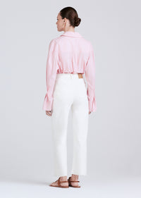 White Isla Cropped High Rise Wide Leg Jeans | Women's Pants by Derek Lam 10 Crosby