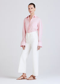 White Isla Cropped High Rise Wide Leg Jeans | Women's Pants by Derek Lam 10 Crosby