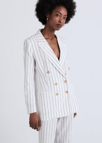 Ivory-Midnight Walter Double Breasted Jacket | Women's Jacket by Derek Lam 10 Crosby