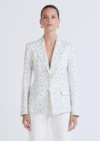 Ivory Multi Irina Single Breasted Jacket | Women's Jacket by Derek Lam 10 Crosby