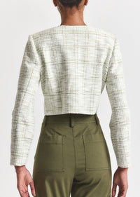 Soft Sage-White Juliette Tweed Jacket | Women's Jackets by Derek Lam 10 Crosby