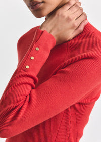 Flame Kassandra Ribbed Mock Neck Sweater | Women's Top by Derek Lam 10 Crosby