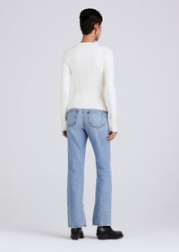 Ivory Kassandra Ribbed Mock Neck Sweater | Women's Sweater by Derek Lam 10 Crosby