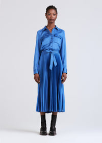 Slate Kenza Pleated Midi Shirt Dress | Women's Dress by Derek Lam 10 Crosby