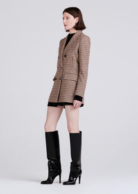 Khaki Multi Raquel Double Breasted Peacoat | Women's Jacket by Derek Lam 10 Crosby