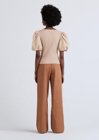 Khaki Willa Balloon Sleeve Scoop Neck Top | Women's Top by Derek Lam 10 Crosby