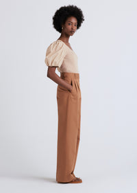Khaki Willa Balloon Sleeve Scoop Neck Top | Women's Top by Derek Lam 10 Crosby