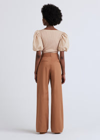 Khaki Willa Balloon Sleeve Scoop Neck Top | Women's Top by Derek Lam 10 Crosby