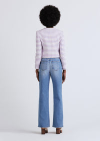 Lavender-Ivory Astrid V-Neck Crop Jacket | Women's Jacket by Derek Lam 10 Crosby