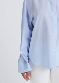 Sky Blue Wesley Button Front Shirt | Women's Top by Derek Lam 10 Crosby