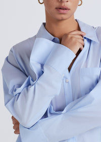Sky Blue Wesley Button Front Shirt | Women's Top by Derek Lam 10 Crosby
