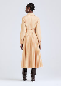 Limestone Kenza Long Sleeve Pleated Shirt Dress | Women's Dress by Derek Lam 10 Crosby