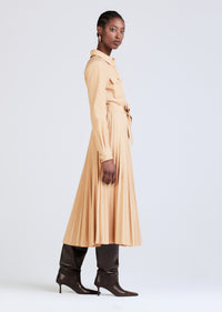 Limestone Kenza Long Sleeve Pleated Shirt Dress | Women's Dress by Derek Lam 10 Crosby