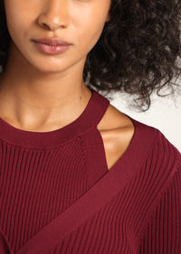 Red Lonnie Viscose Knit Layered Cardigan | Women's Top by Derek Lam 10 Crosby