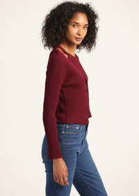 Red Lonnie Viscose Knit Layered Cardigan | Women's Top by Derek Lam 10 Crosby