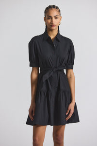 Black Luma A-Line Shirt Dress | Women's Dresses by Derek Lam 10 Crosby