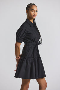 Black Luma A-Line Shirt Dress | Women's Dresses by Derek Lam 10 Crosby