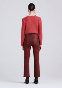 Mahogany Mira Front Slit Crop Flare Jeans | Women's Pants by Derek Lam 10 Crosby