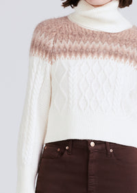 Ivory Marcella Cable Knit And Fair Isle Turtleneck | Women's Top by Derek Lam 10 Crosby
