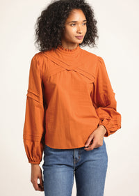 Cinnamon Marlowe Long Sleeve Blouse | Women's Top by Derek Lam 10 Crosby