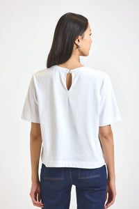 White Miranda Cotton Jersey Boxy Tee | Women's Top by Derek Lam 10 Crosby