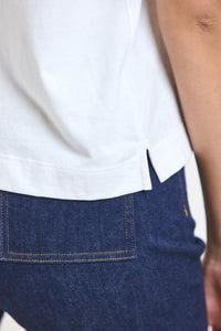 White Miranda Cotton Jersey Boxy Tee | Women's Top by Derek Lam 10 Crosby