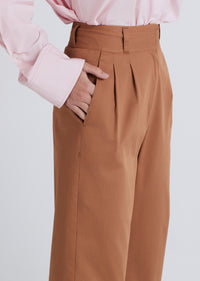 Mocha Baxter Wide Leg Pleated Pants | Women's Pants by Derek Lam 10 Crosby