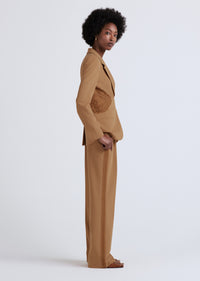 Mocha Jad Crochet Blazer | Women's Jacket by Derek Lam 10 Crosby