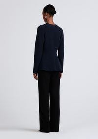 Navy Melange Amalia Flared Cardigan | Women's Sweater by Derek Lam 10 Crosby