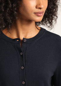 Navy Thibeaut Long Sleeve Cardigan | Women's Sweater by Derek Lam 10 Crosby