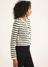 Blanc De Blanc-Black Nebula Sequin Cardigan | Women's Top by Derek Lam 10 Crosby