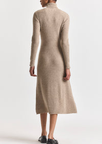 Light Taupe Melange Diana Turtleneck Dress | Women's Dresses by Derek Lam 10 Crosby