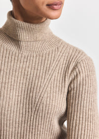 Light Taupe Melange Diana Turtleneck Dress | Women's Dresses by Derek Lam 10 Crosby